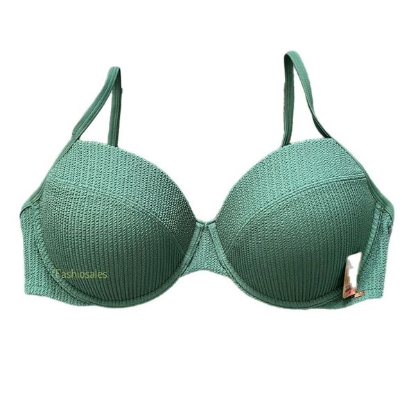 Victorias Secret Pink Swim Crinkle Push Up Padded Underwire Bikini Top XXL - Picture 6 of 8